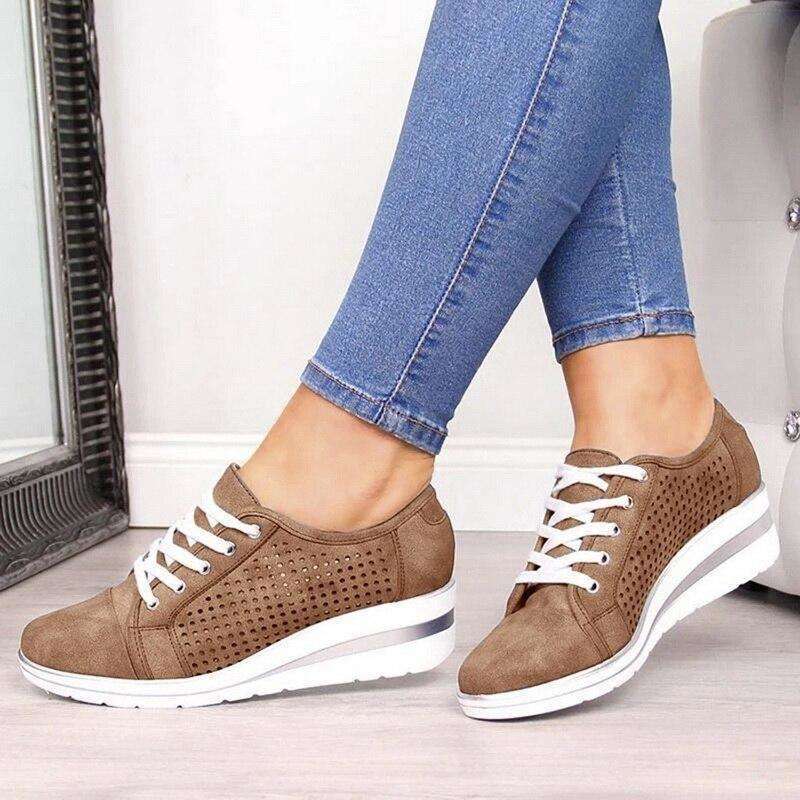 High Heel Lace Up Sneakers for Women