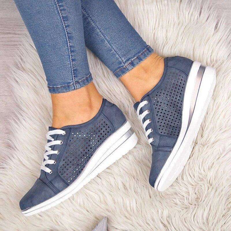 High Heel Lace Up Sneakers for Women