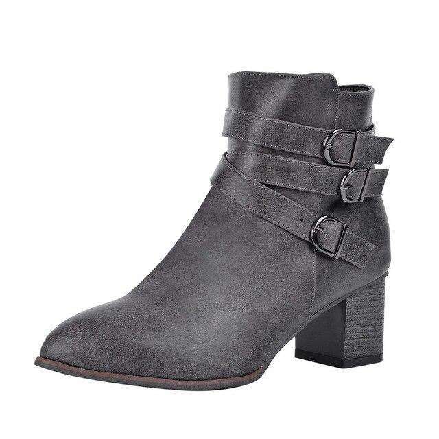 Low Heel Motorcycle Spring Boots