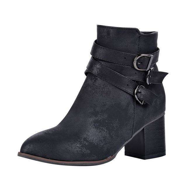 Low Heel Motorcycle Spring Boots