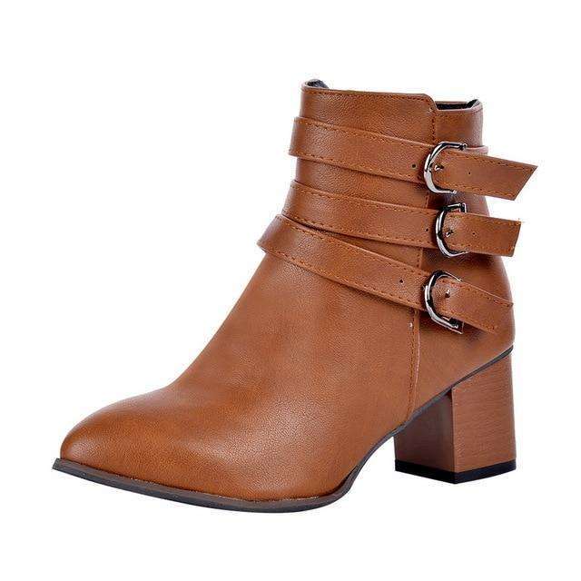 Low Heel Motorcycle Spring Boots