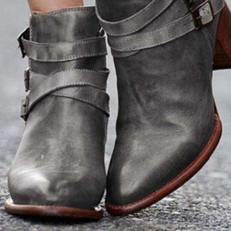 Low Heel Motorcycle Spring Boots