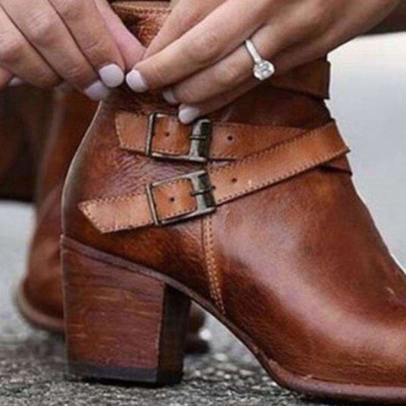 Low Heel Motorcycle Spring Boots
