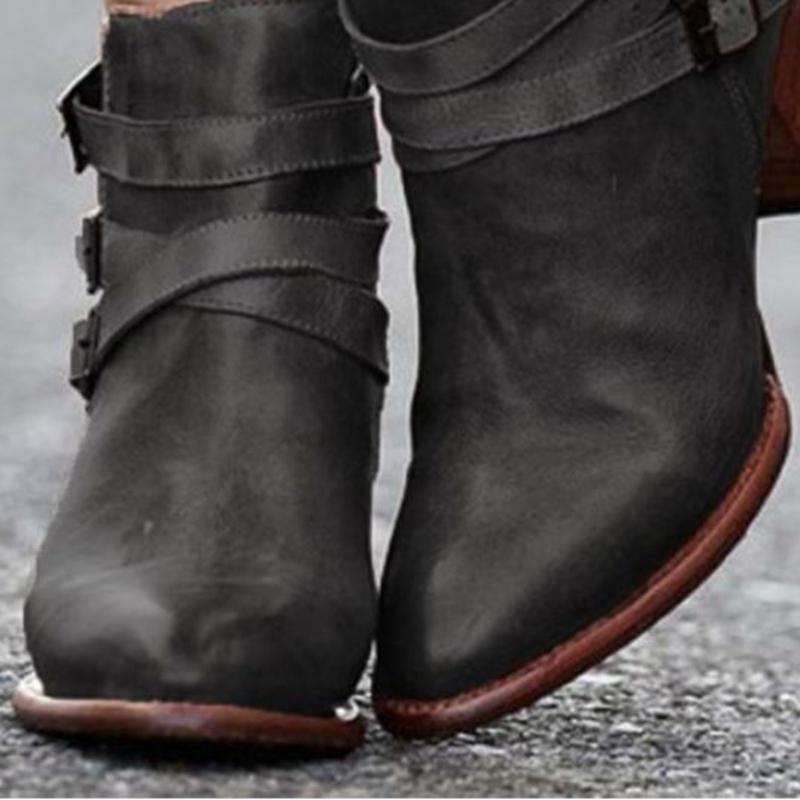 Low Heel Motorcycle Spring Boots