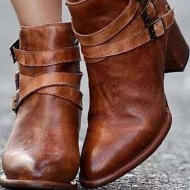 Low Heel Motorcycle Spring Boots