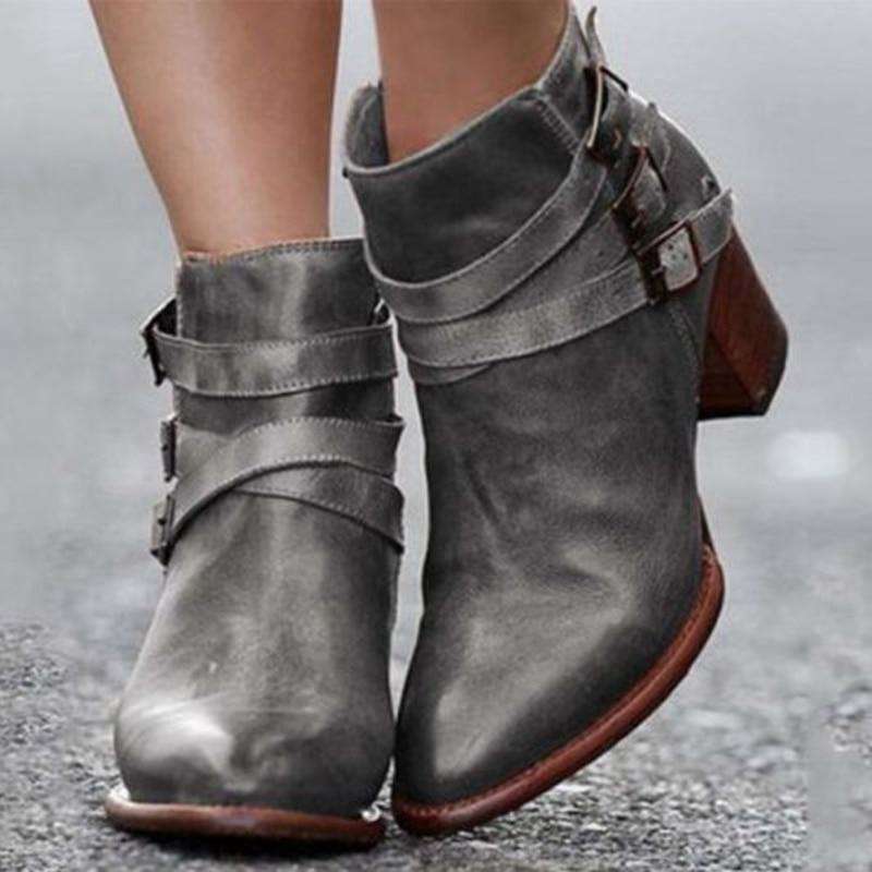 Low Heel Motorcycle Spring Boots