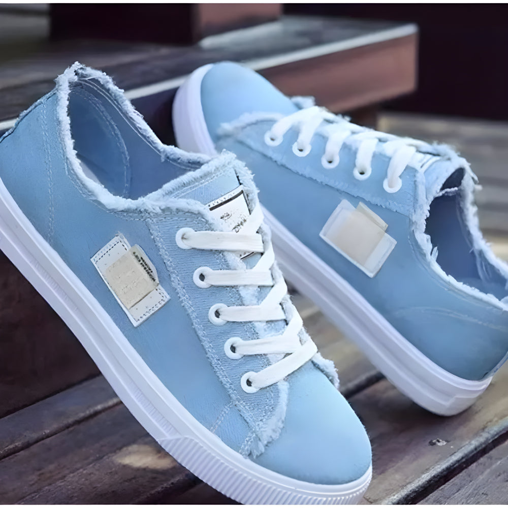 Flat Lace Up White Shoes For Women