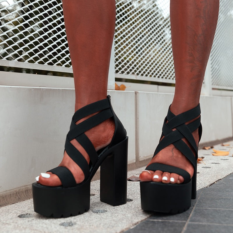 Women Sandals Platform Thin Heels