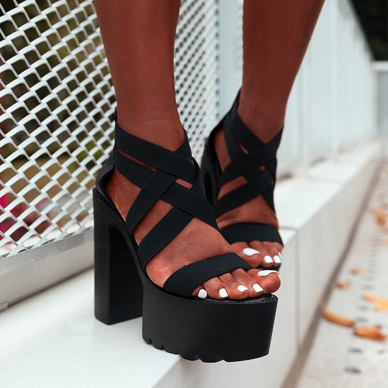 Women Sandals Platform Thin Heels