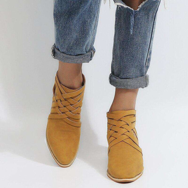 Open Crisscross Pointed Booties