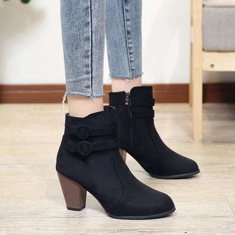 Autumn Boots With Classic Zipper Style