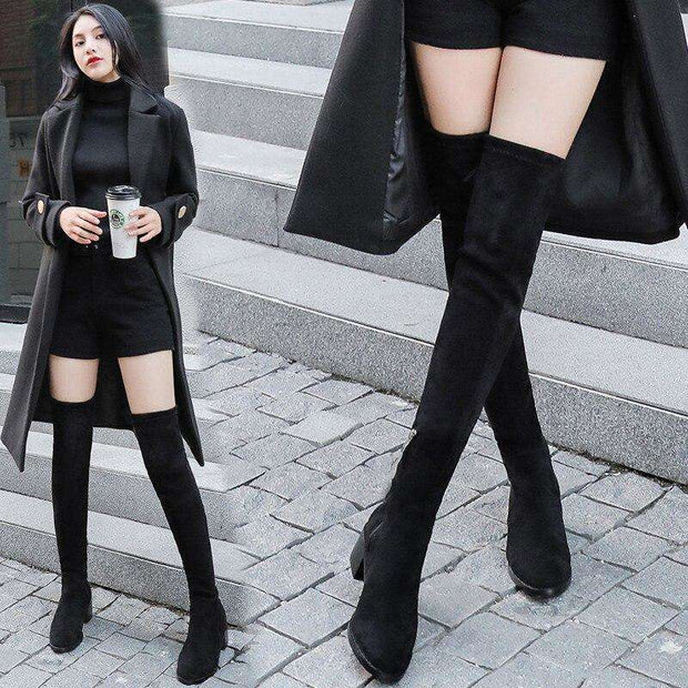 Thigh High Black Fashion Boots