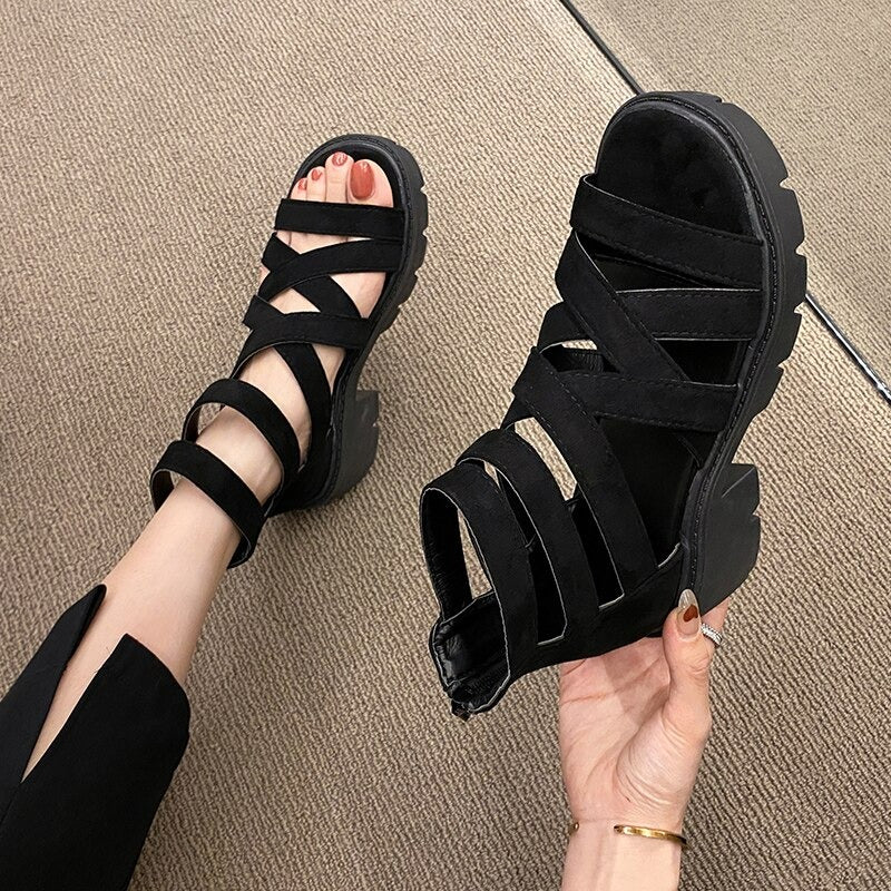 Women Zipper Rock Sandal