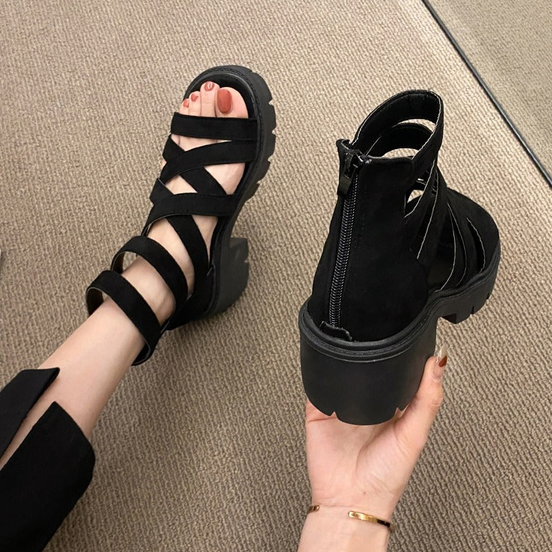 Women Zipper Rock Sandal