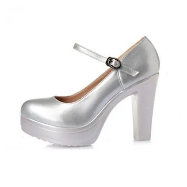 Women Leather Waterproof Shoe Silver