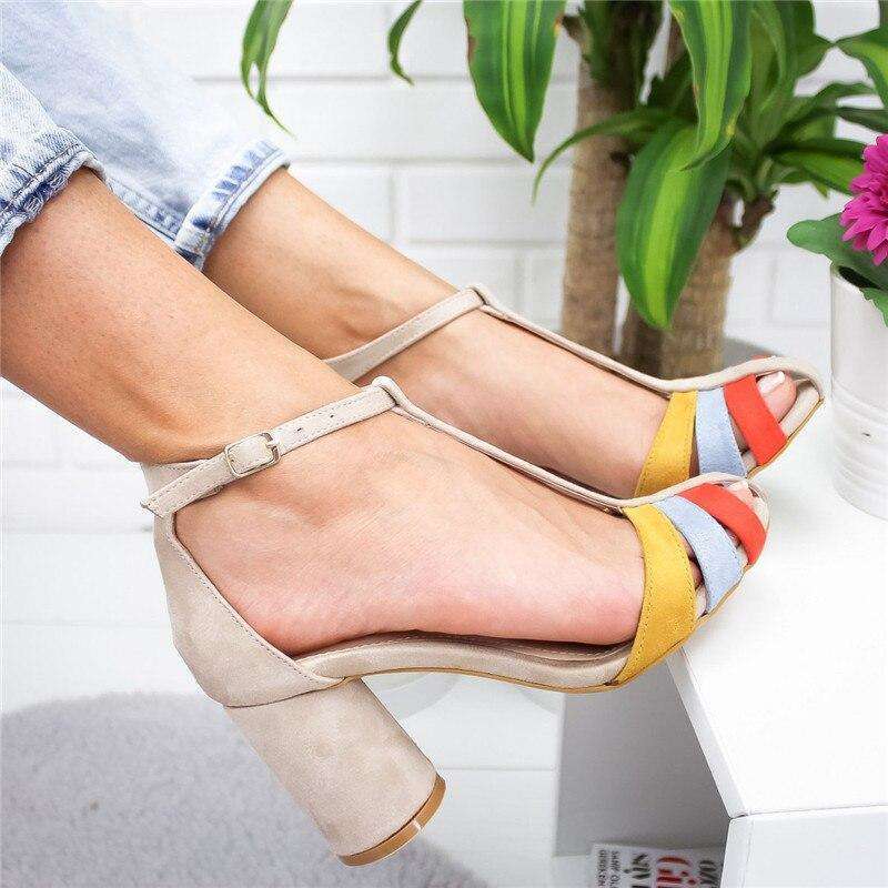 Colored Strap Line Heels