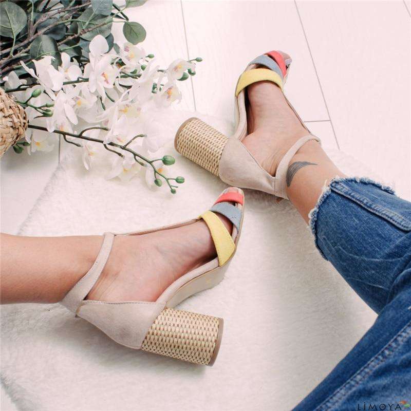 Colored Strap Line Heels
