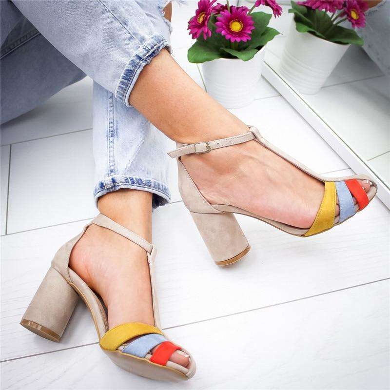 Colored Strap Line Heels