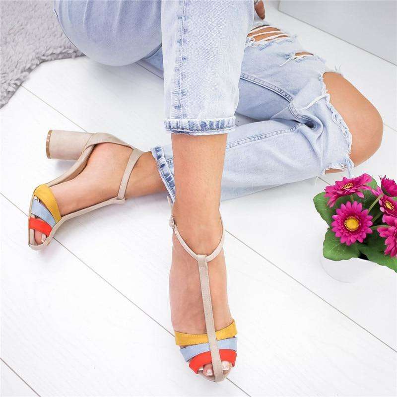 Colored Strap Line Heels