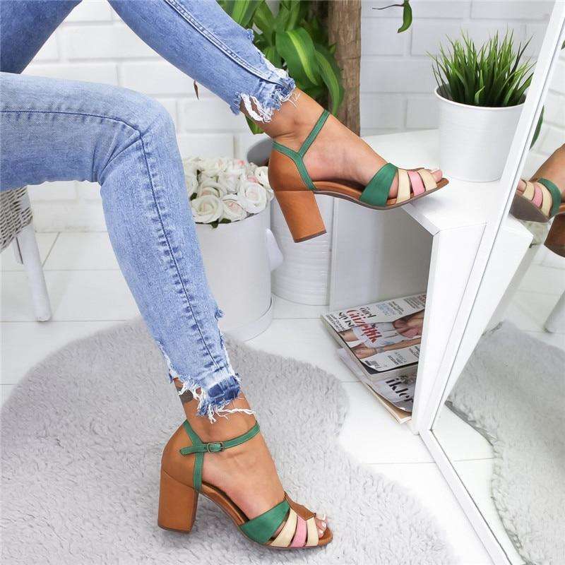 Colored Strap Line Heels