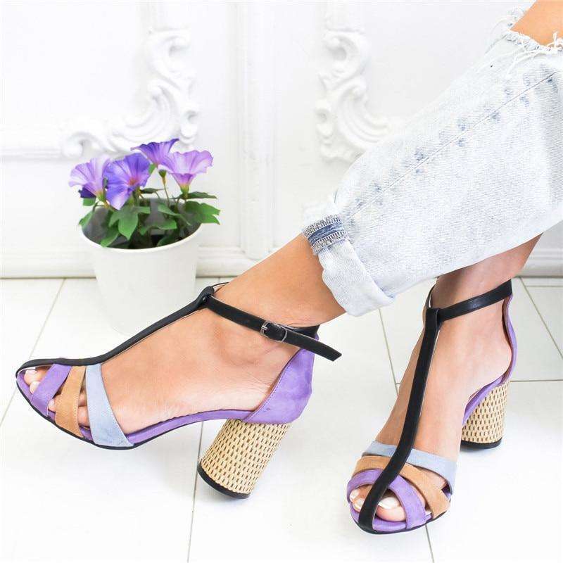 Colored Strap Line Heels