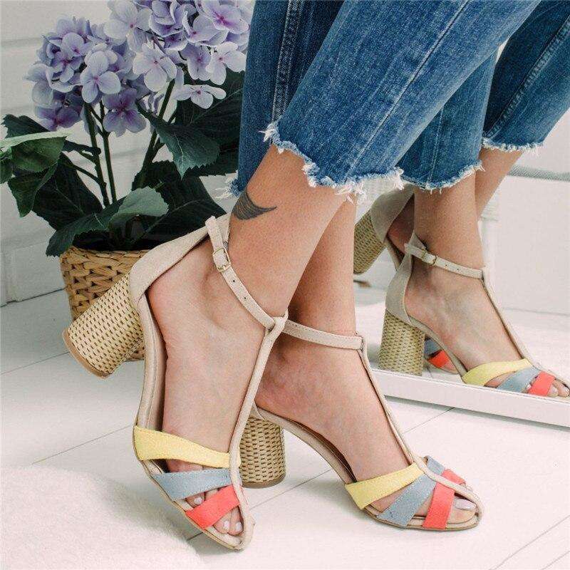 Colored Strap Line Heels