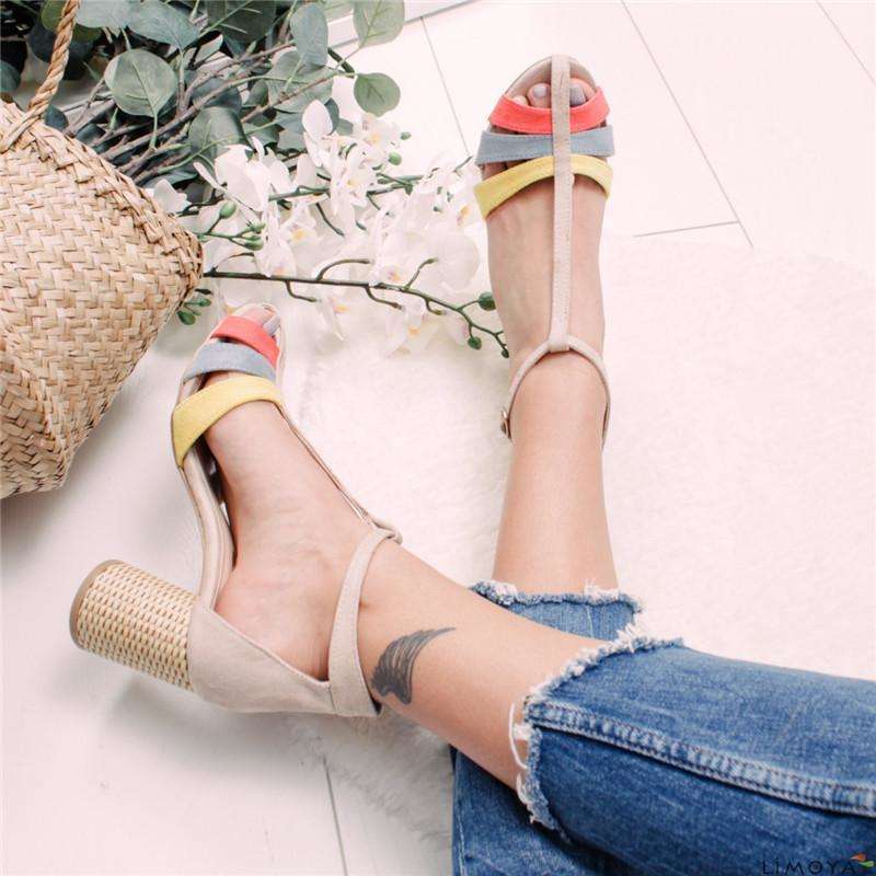 Colored Strap Line Heels