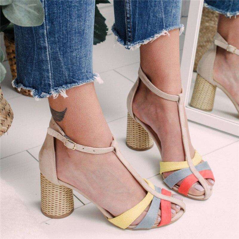 Colored Strap Line Heels