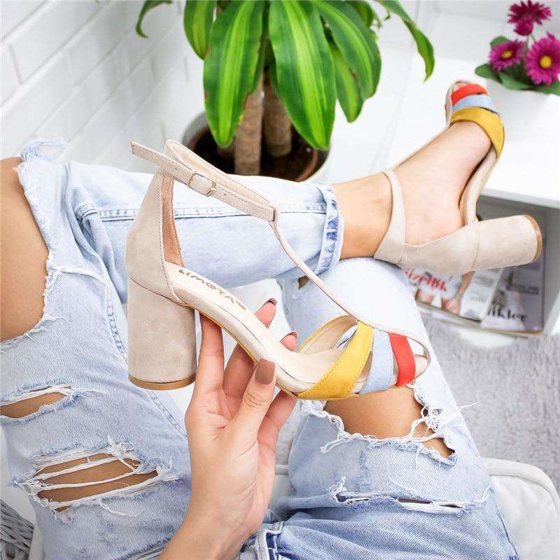 Colored Strap Line Heels
