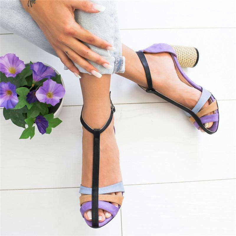 Colored Strap Line Heels