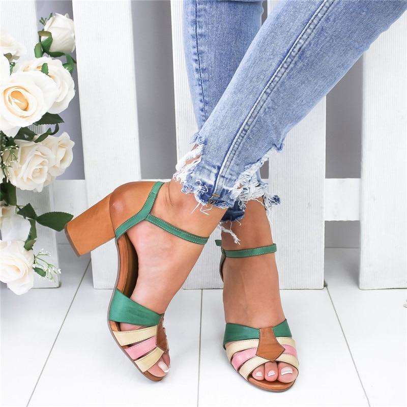 Colored Strap Line Heels
