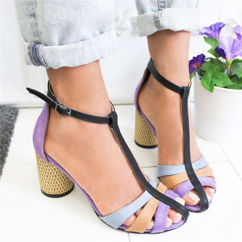 Colored Strap Line Heels