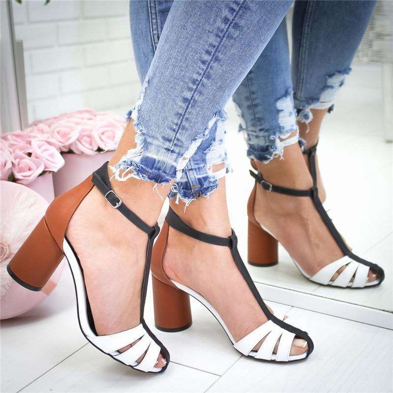 Colored Strap Line Heels