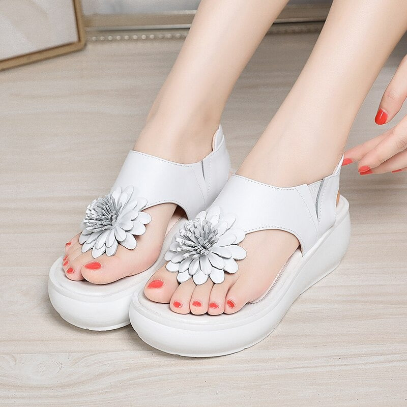 Women Wedges Leather Sandals