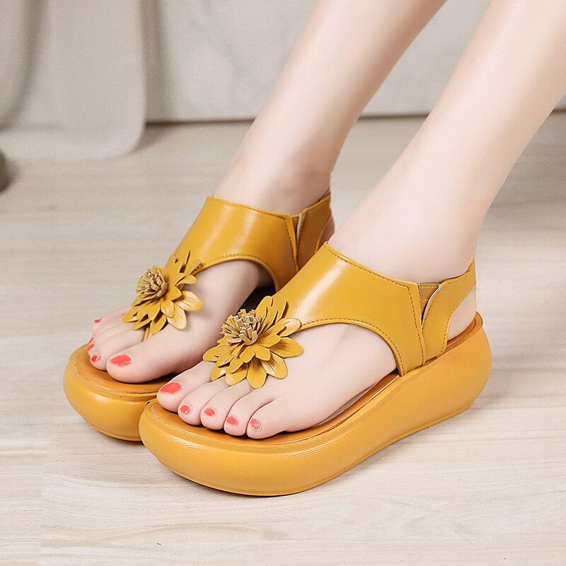 Women Wedges Leather Sandals