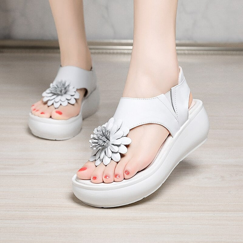 Women Wedges Leather Sandals