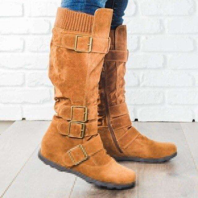 Multi Buckle High Casual Boots