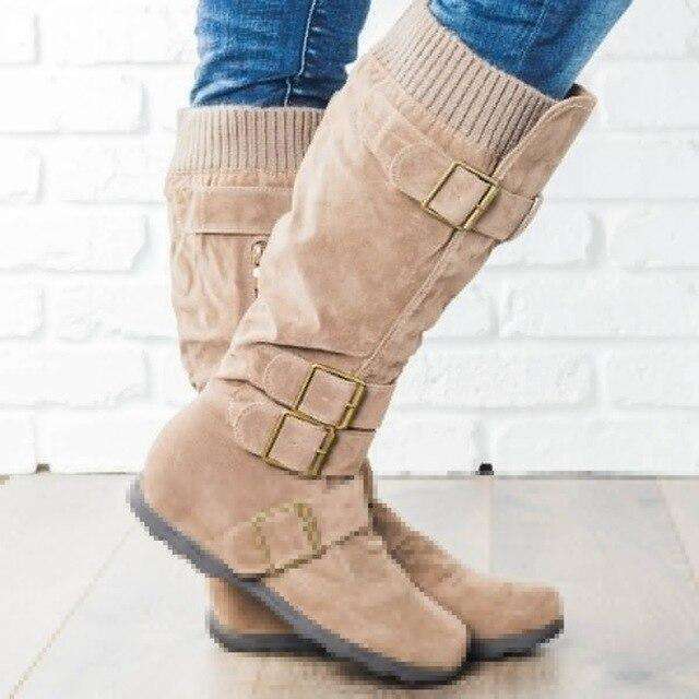 Multi Buckle High Casual Boots