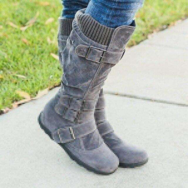 Multi Buckle High Casual Boots