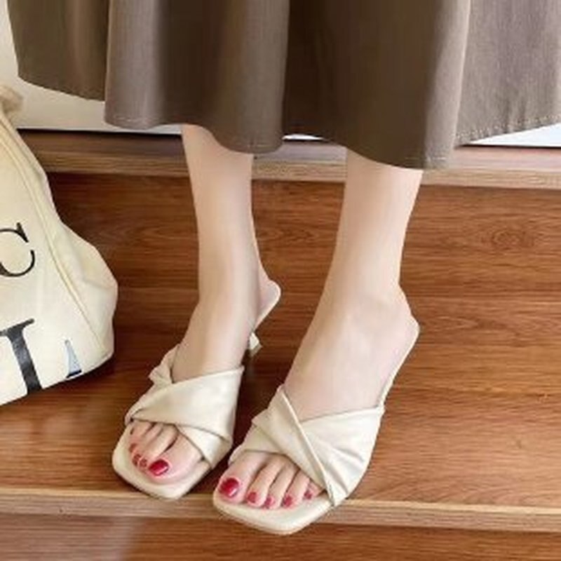 Square Toe Stiletto Slippers