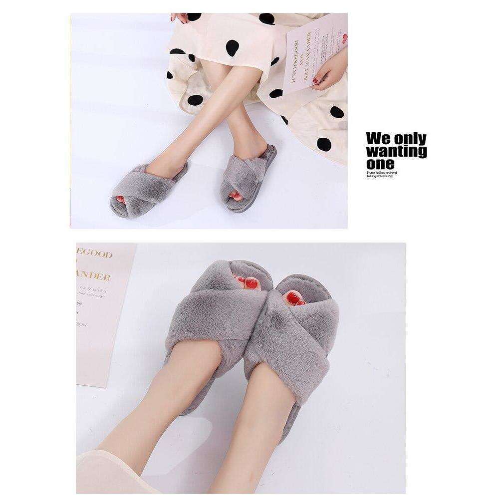 Non Slip Indoor Shoes Velvet Plush House Slippers For Women