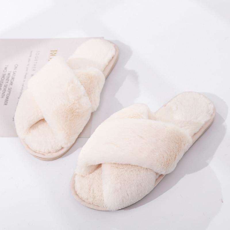 Non Slip Indoor Shoes Velvet Plush House Slippers For Women