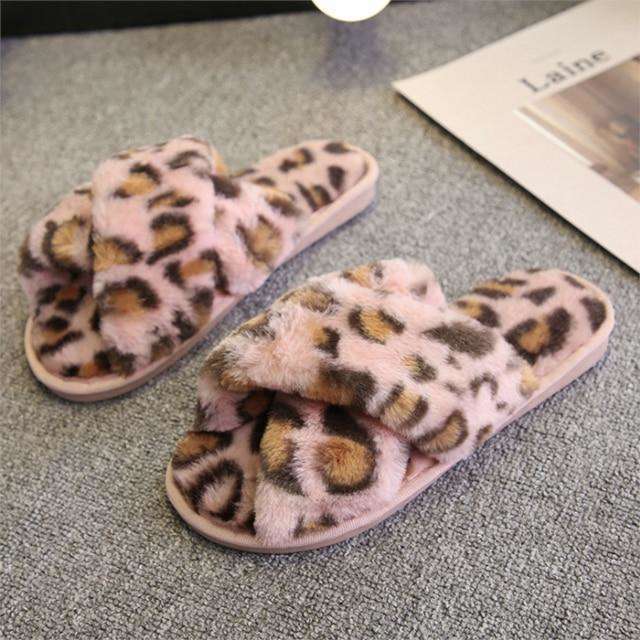 Leopard Print Indoor Ladies Slippers