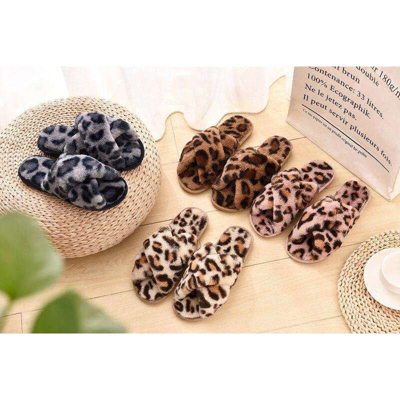 Leopard Print Indoor Ladies Slippers