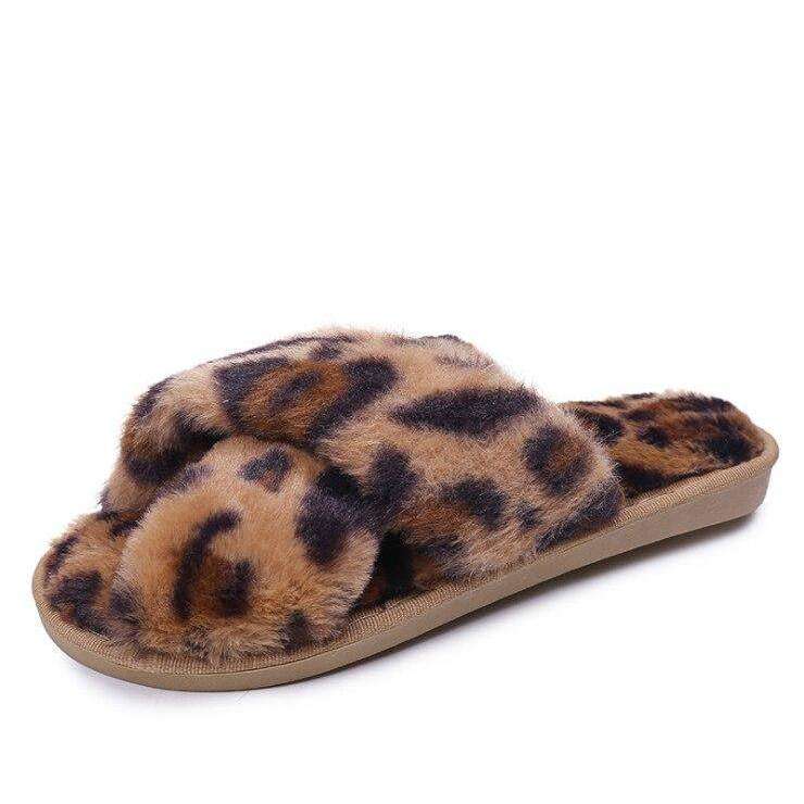 Leopard Print Indoor Ladies Slippers