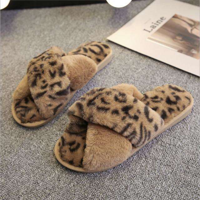 Leopard Print Indoor Ladies Slippers