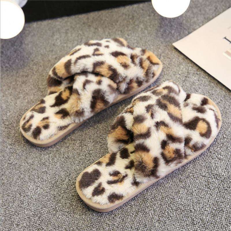 Leopard Print Indoor Ladies Slippers