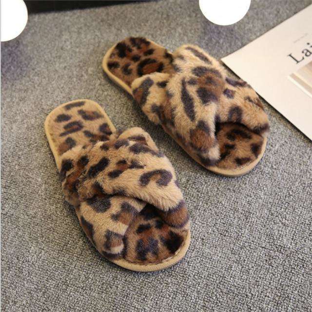 Leopard Print Indoor Ladies Slippers