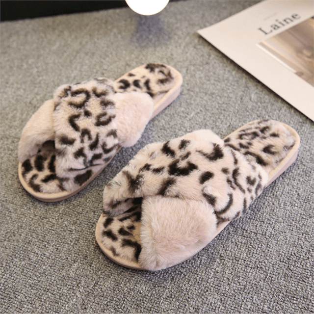 Leopard Print Indoor Ladies Slippers