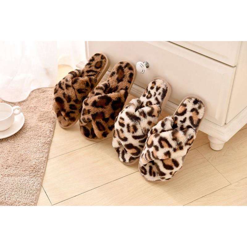 Leopard Print Indoor Ladies Slippers